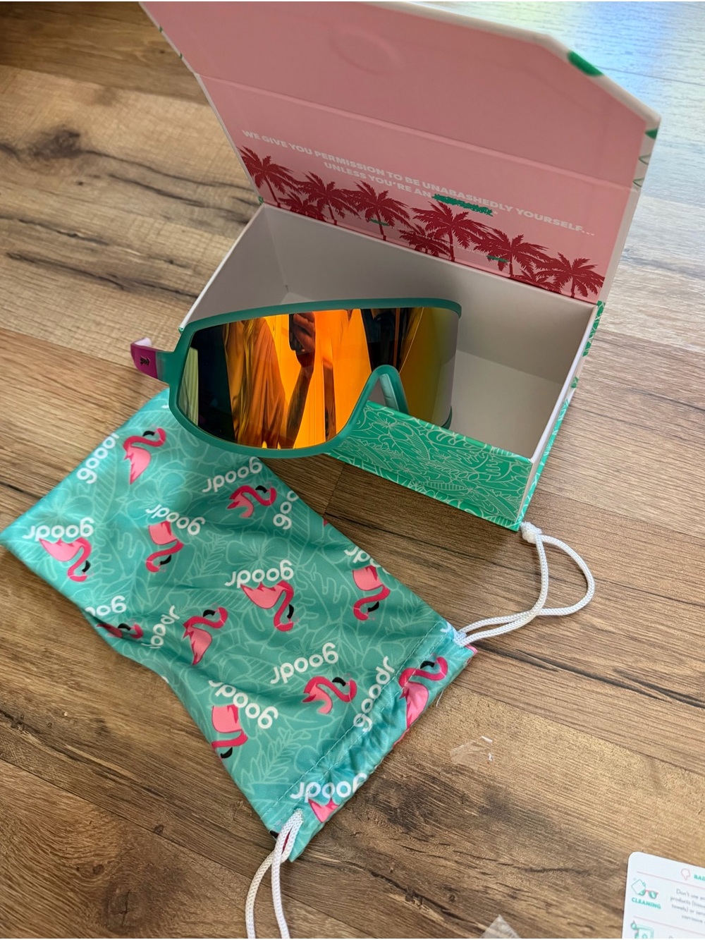 goodr Turquoise & Pink Shield Sunglasses - Picture 6 of 10